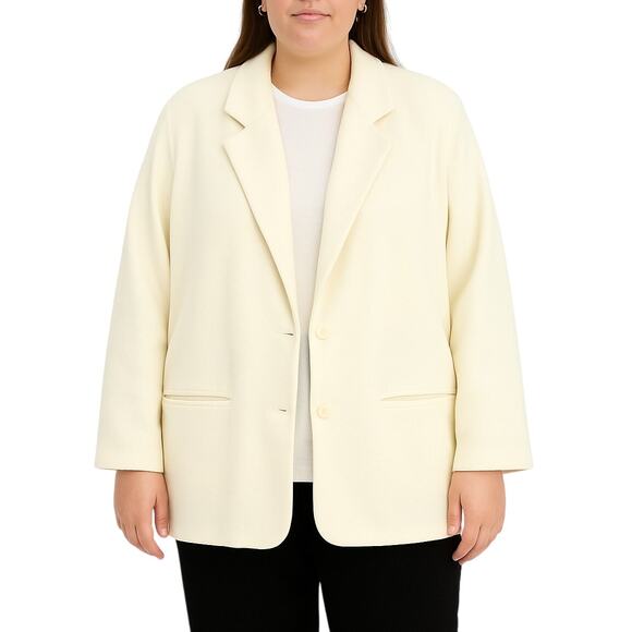 Lady Devon 1970s Vintage Union Made Cream White Blazer Jacket 2XL - Picture 1 of 5